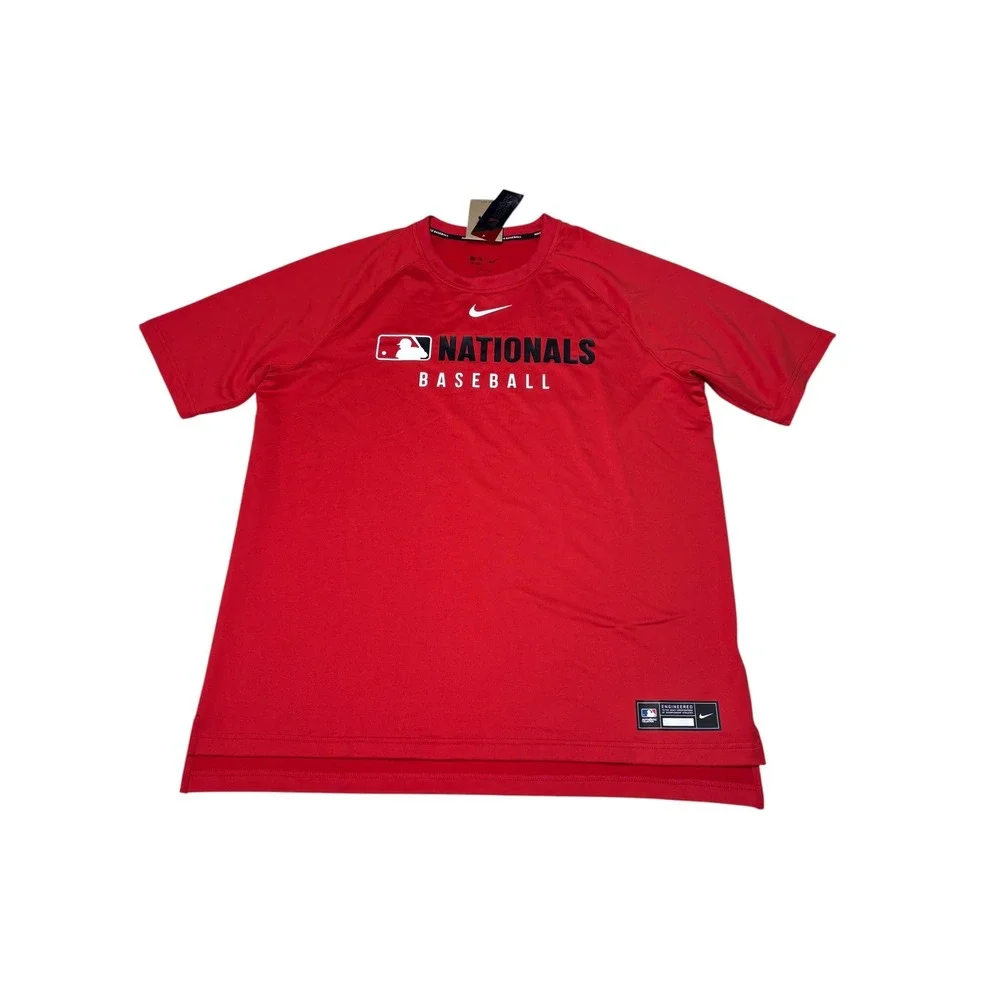 NWT Nike Washington Nationals MLB Authentic Collection Dri-FIT Red Shirt Mens XL